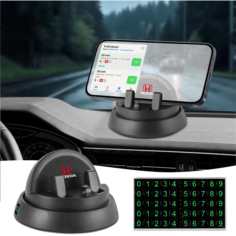 Car Phone Holder Non-slip Bracket Dashboard Mount With Parking Number Plate For Honda Accord Fit CIVIC CITY Insight Jazz OdysseyOW3