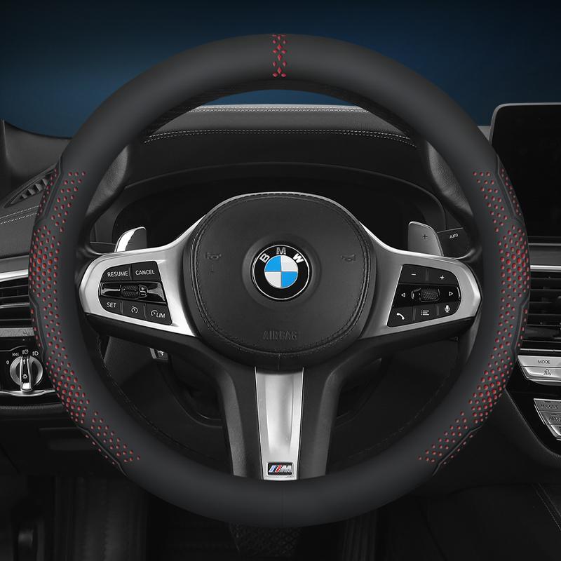 Универсальная оплетка на руль автомобиля 14,5-15 дюймов, 3D текстурированный нескользящий дизайн с дышащей кожей наппа