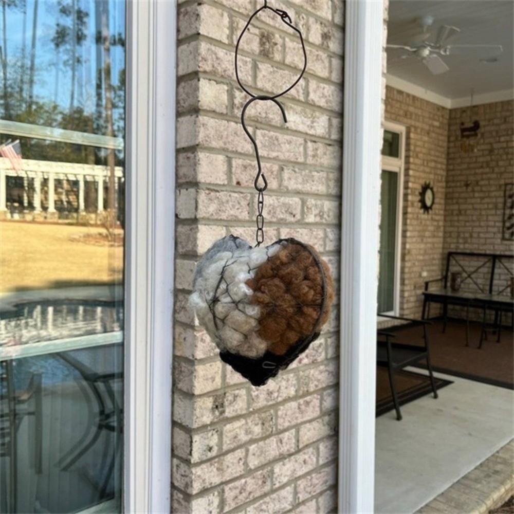 Ручная работа Альпака Волокно Птичье Гнездо Сердце Форма Сердца Хлопок Шерсть Зима Птица Дерево Укрытие Подвешивание Погодостойкий