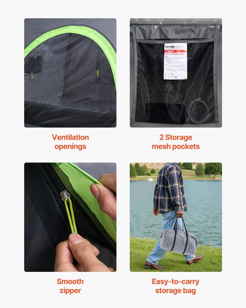 Truck Tent 5.0-5.2ft Waterproof PU2000 Truck Bed Camping Tent 2-3 Person
