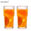  2/4PCS Ribbed Glass Tumbler 590ML Large Capacity Drinking Glasses for Family gathering Iced Coffee Juice and Cocktails
