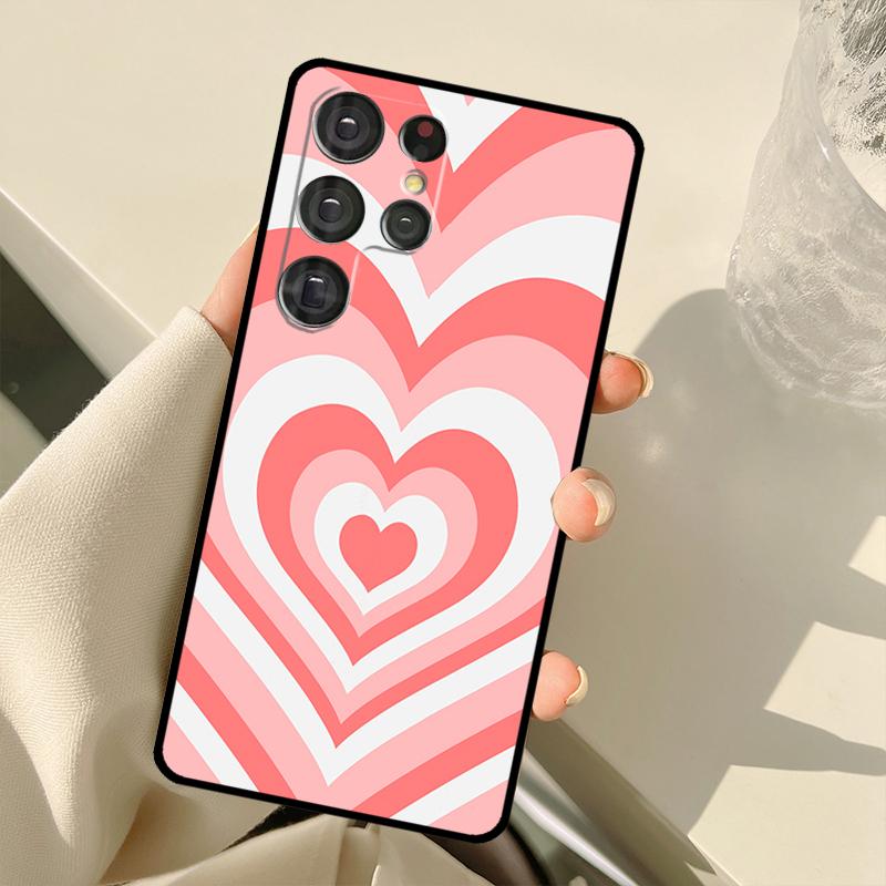 Latte Love Тоннель Коричневое Сердце Чехол Для Samsung Galaxy S22 Ultra S21 S20 S24 S25 Ultra S9 S10 Plus S23 FE S25 FE Задняя Крышка