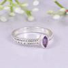 Dainty Amethyst Marquise Ring | Minimalist Sterling Silver Stacking Ring | Gift for Her | Anniversary Gift