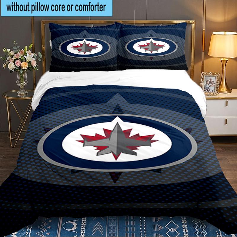 Winnipeg Crest Hockey 3PCS Bedding set,Ideal for 1pc Duvet Cover And 2pcs Pillowcases Perfect for Fan gift,Ideal for Bedroom, Dormitory