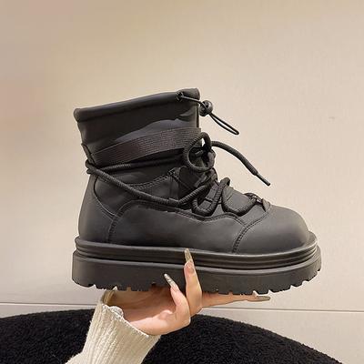 Женские зимние ботинки 2025 новые бархатные ботинки женские осенне-зимние утепленные большие хлопковые туфли на платформе ботинки Мартин студенческие модные туфли