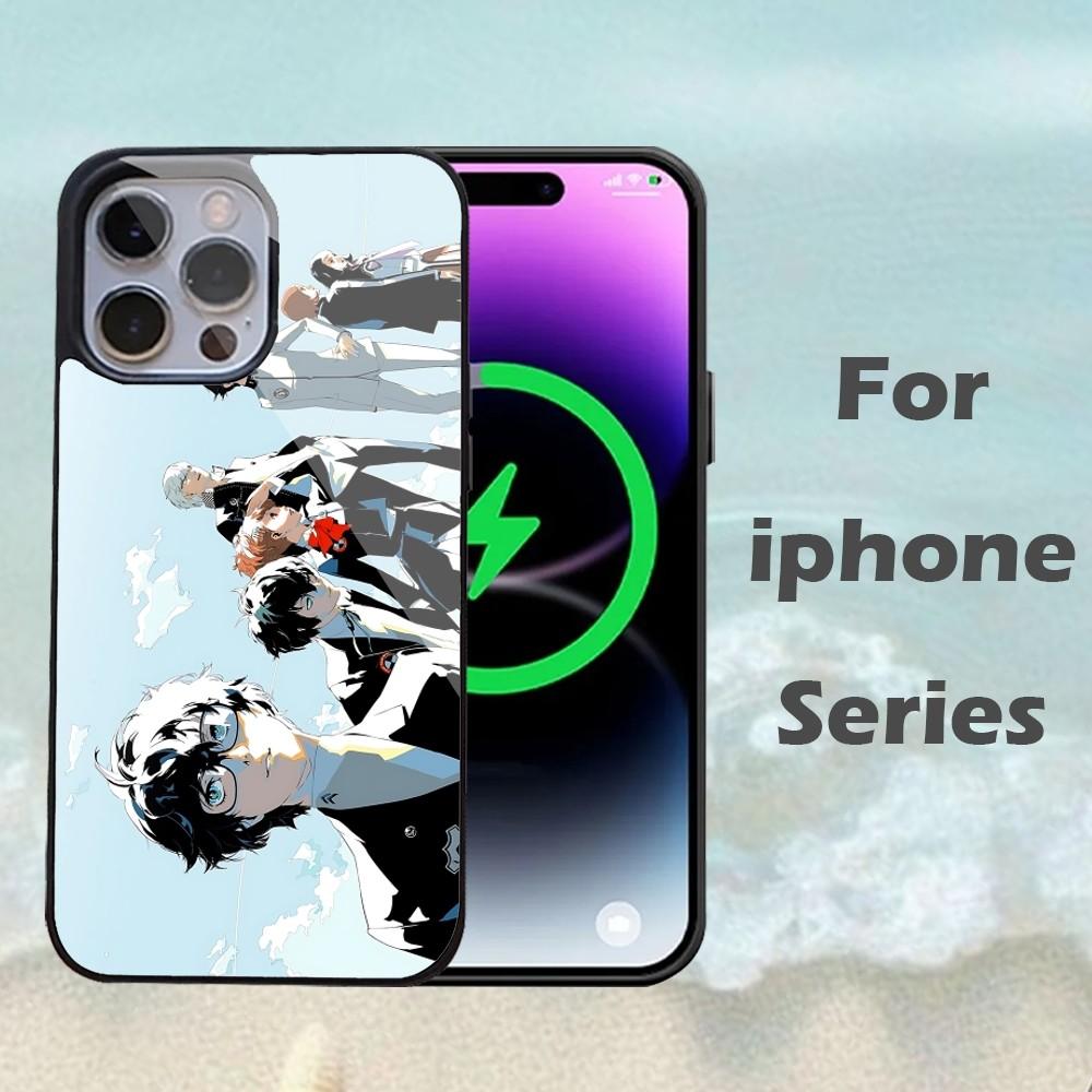 Чехол для телефона Persona 5 Аниме Для iPhone 16 15 14 13 Pro Max 11 12 Mini Зеркало Алекса Для беспроводной зарядки Magsafe Чехол