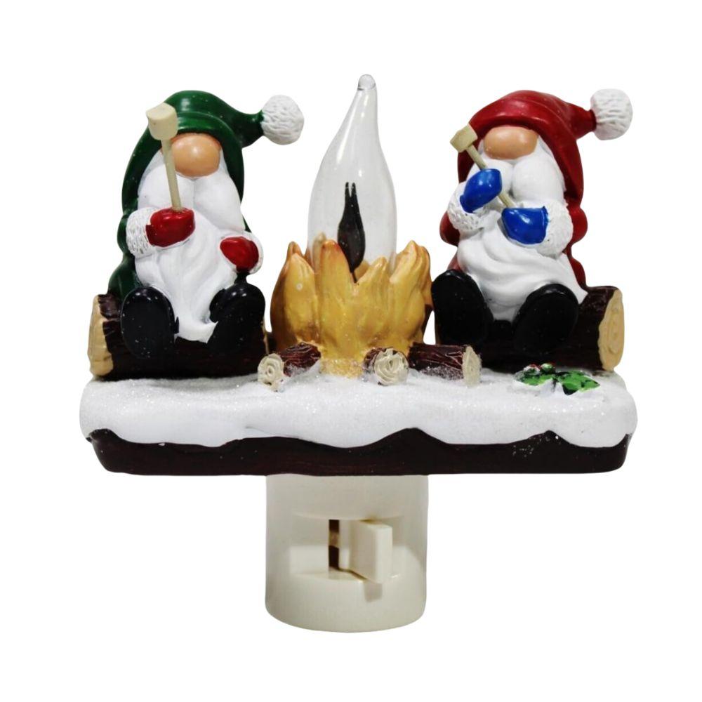 1pcs Snowman Campfire Flickering Night Light Christmas Santa Claus Plug In Night Light Christmas Decoration for Boys/Girls