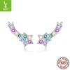 Color Meteor Stud Earrings Female Colorful Dream Stars S925 Sterling Silver Lucky Stud Earrings