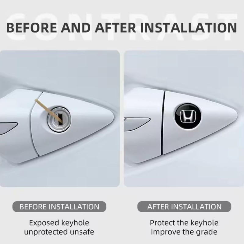 2Pcs Car Lock Stickers Keyhole Anti-blocking Protection Styling For Honda Civic Accord Jazz Fit CRV Odyssey City Pilot Vezel TP6