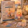 Christmas Sea Glass DIY Lighthouse Craft Kit with Light—Handmade Decal Ornament, Desktop Decoration, and Gift