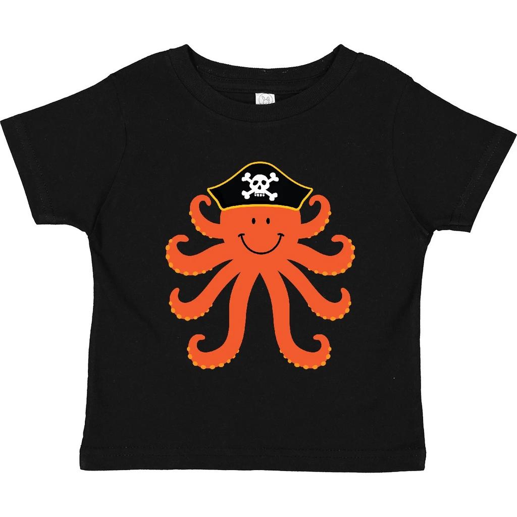 Inktastic Pirate Octopus Kids Funny Toddler T-Shirt Ocean Sea Child Preschooler