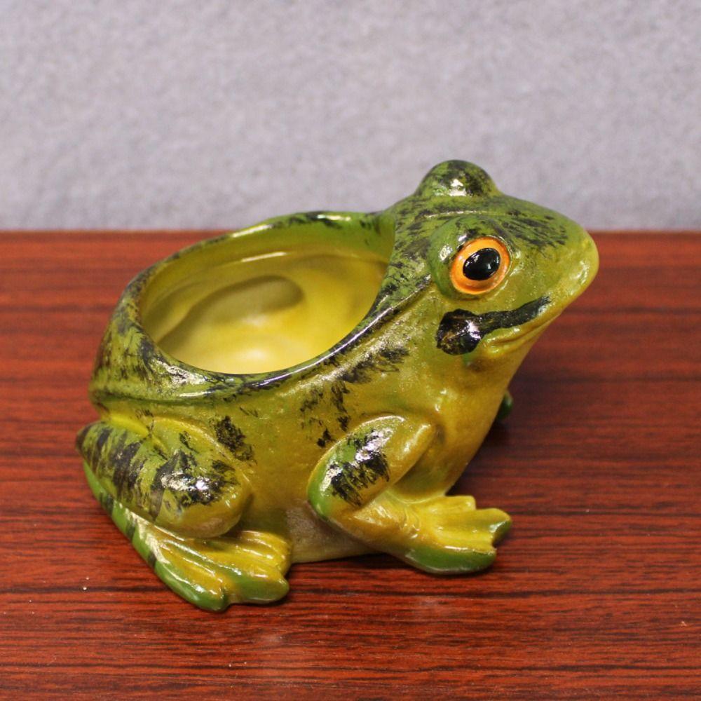 Breathable Frog Succulent Plant Pots Resin Plant Planter Art Potted Plants Frog Flower Pot  Garden