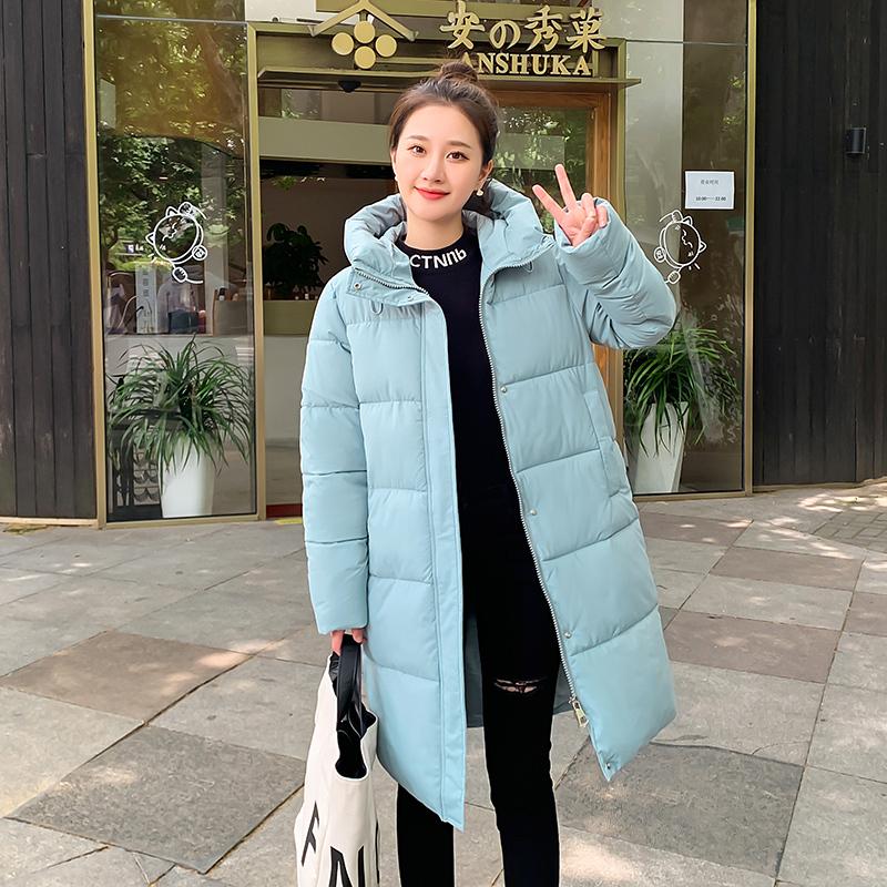 Женская осенне-зимняя куртка с воротником на шнурке и пуговицами, длинная парка на молнии, свободное теплое хлопковое пальто