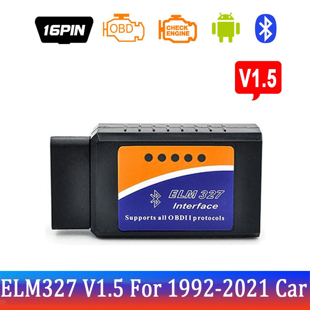 Elm 327 V1.5 и V2.1 OBD2 Автомобильный диагностический инструмент Super MINI Elm327 автоматический сканер Bluetooth считыватель кодов инструмент для ремонта автомобиля автомобильный комплект для Android/ПК
