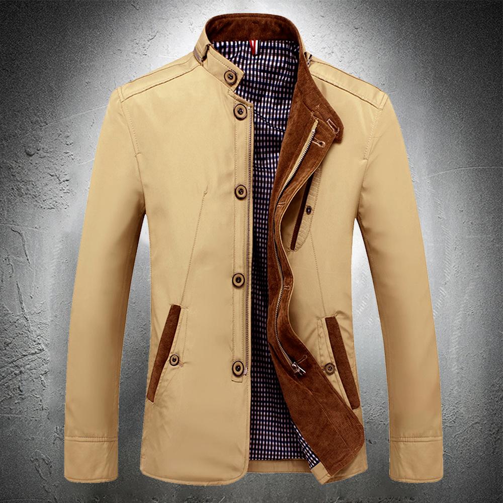 Men's Fashion Clothing Suit Jacket Polyester Men Blazer Casual Autumn Business Casual Coat Stand Collar Outwear