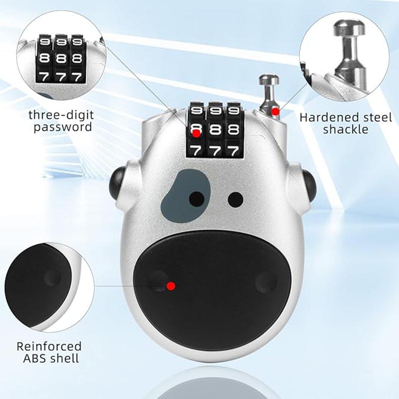 Кабельный кодовый замок Регулируемые кабельные кодовые замки 3-значный кодовый замок Защитный кабельный комбинированный стальной кабельный замок