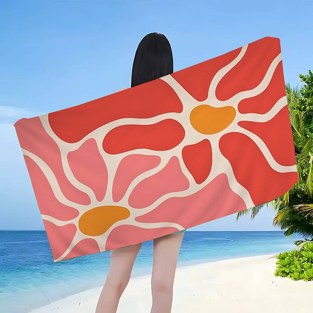 Popular F-Flowers Simple pattern Microfiber Beach Towel Absorbent Quick dry Soft Yoga Swimming Resort Mountain Climbing Towel