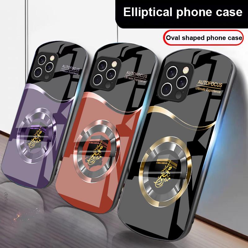 Черный Круглый Текст Для IPhone 16 Pro Max 15 Pro 14 13 12 Mini 11 XS Max XR 7 8 Plu SE 2022 Эллиптический Стеклянный Чехол для Телефона