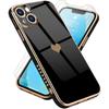 Protective Case - Luxury - for iPhone 13 - Black - Pack of 2 Tempered Glass - Shockproof and Scratch-resistant