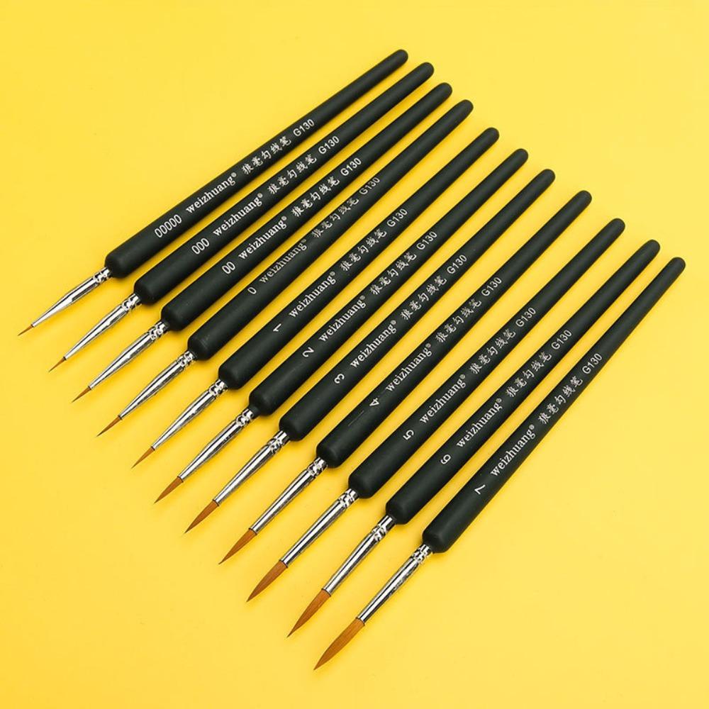 11pcs No Shedding Miniature Paint Brushes Ergonomic Handle Detailing Brush Art Student