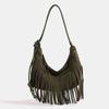 Matte Tassel Underarm Bag for Women 2024 Autumn/Winter New Bohemian Retro Large Capacity Crossbody Dumpling Bag