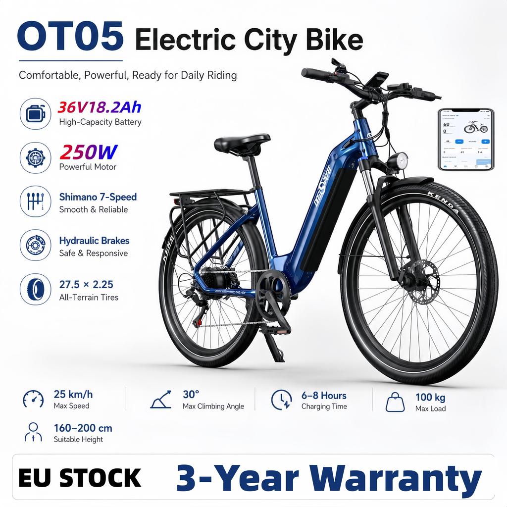 Onesport OT05 Electric Bicycle 27.5 Inch 250W36V18.2AH,Hydraulic brakes E-Citybike 7 speeds E-bike