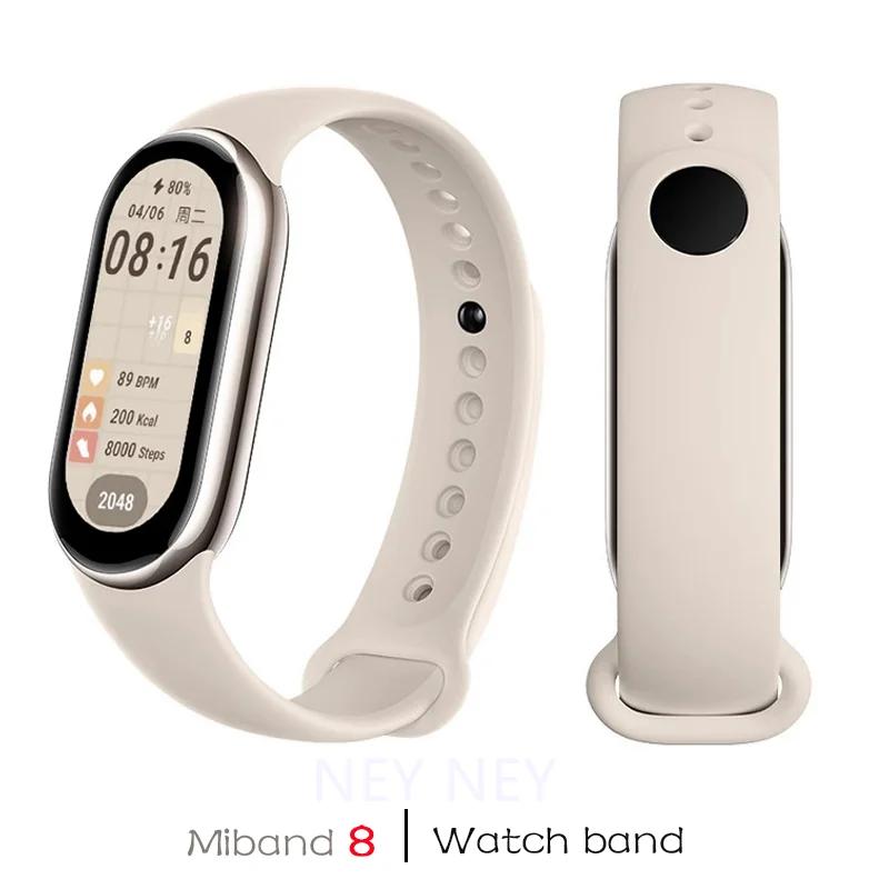Спортивный ремешок для Xiaomi Mi band 8-9 NFC, сменный ремешок miband8, силиконовый браслет, умный браслет 8, водонепроницаемые ремешки для часов, аксессуары