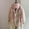 Luxury Women's Double-Sided Cashmere-Feel Scarf with Tassels – High-End, Versatile, Warm Shawl for Autumn and Winter