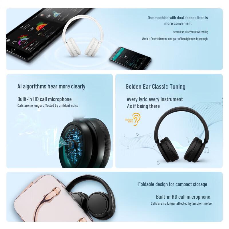 Philips Беспроводные Bluetooth-наушники с охватывающими амбушюрами