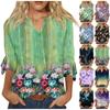Рубашки с рукавом 3/4 для женщин, футболки с рисунком и принтом, блузки, повседневные базовые топы больших размеров, пуловеры