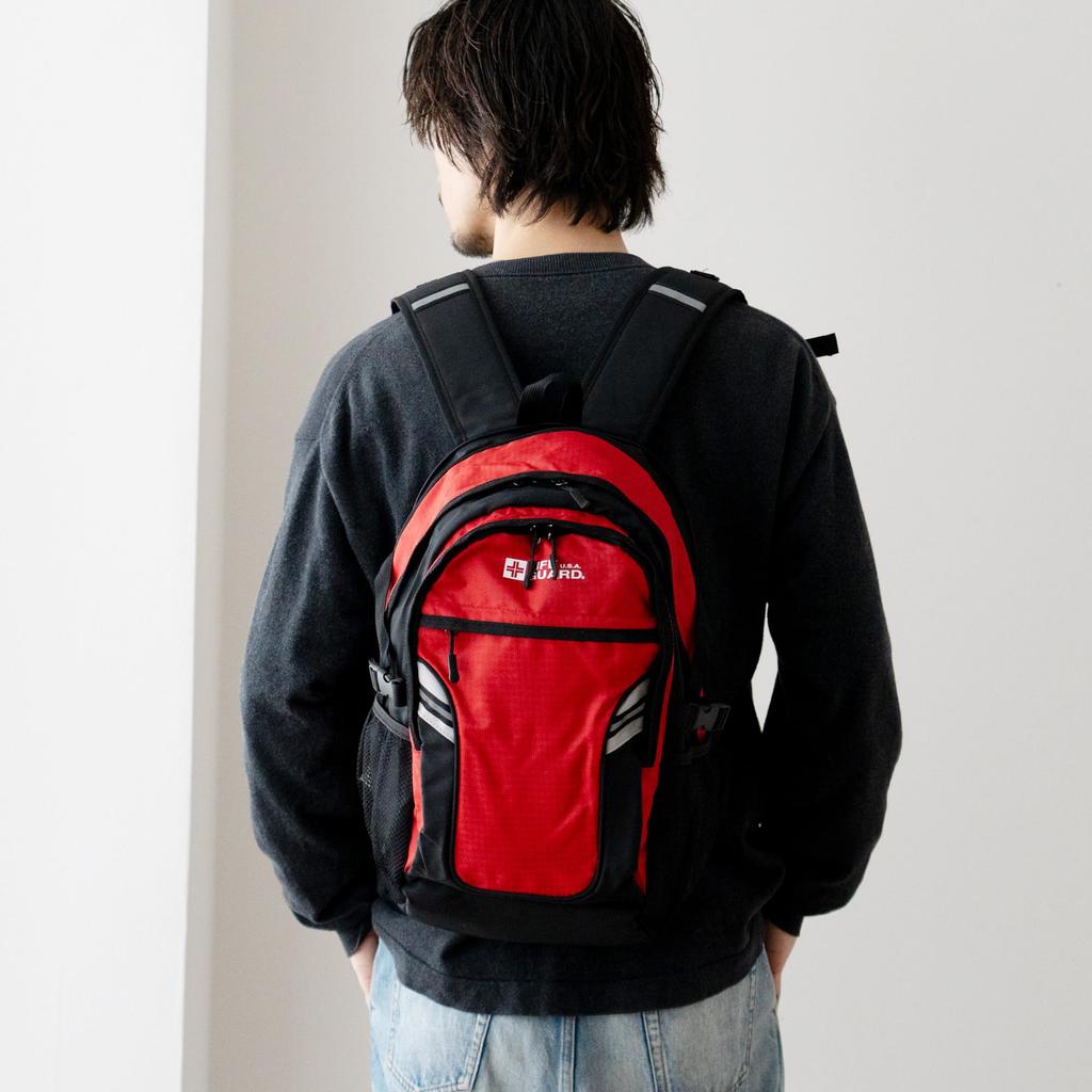 [Спасатель] Рюкзак, Средний размер, Светоотражающий, Daypack, Красный