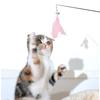 Удочка-дразнилка для кошек, выдвижная, интерактивная, с перьями и колокольчиком, для кошки, котенка