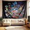 Custom Name Personalized NFL Print Tapestry, Wall Art Decor, Bedroom, Dorm, Apartment, LivingRoom, Party Backdrop, Gift for Birthday