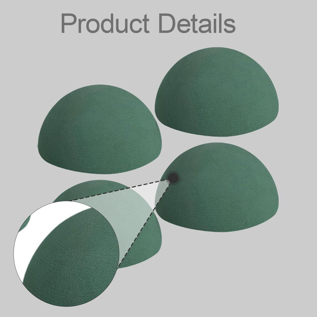 4 Pieces Foam Half Balls Hemispherical Plant Foams Accessories Blocks Green for Garden Birthday