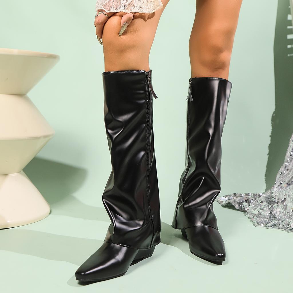 Women Boots Straight Barrel Pointed Knight Boots Women Thin Trouser Long Boots Fashion Comfortable Outdoor Elegant Shoes Women