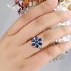 Элегантное кольцо из стерлингового серебра 925 пробы с натуральным кианитом, настоящими драгоценными камнями, дизайн в форме цветка, изысканное ювелирное изделие для женского банкета, подарки