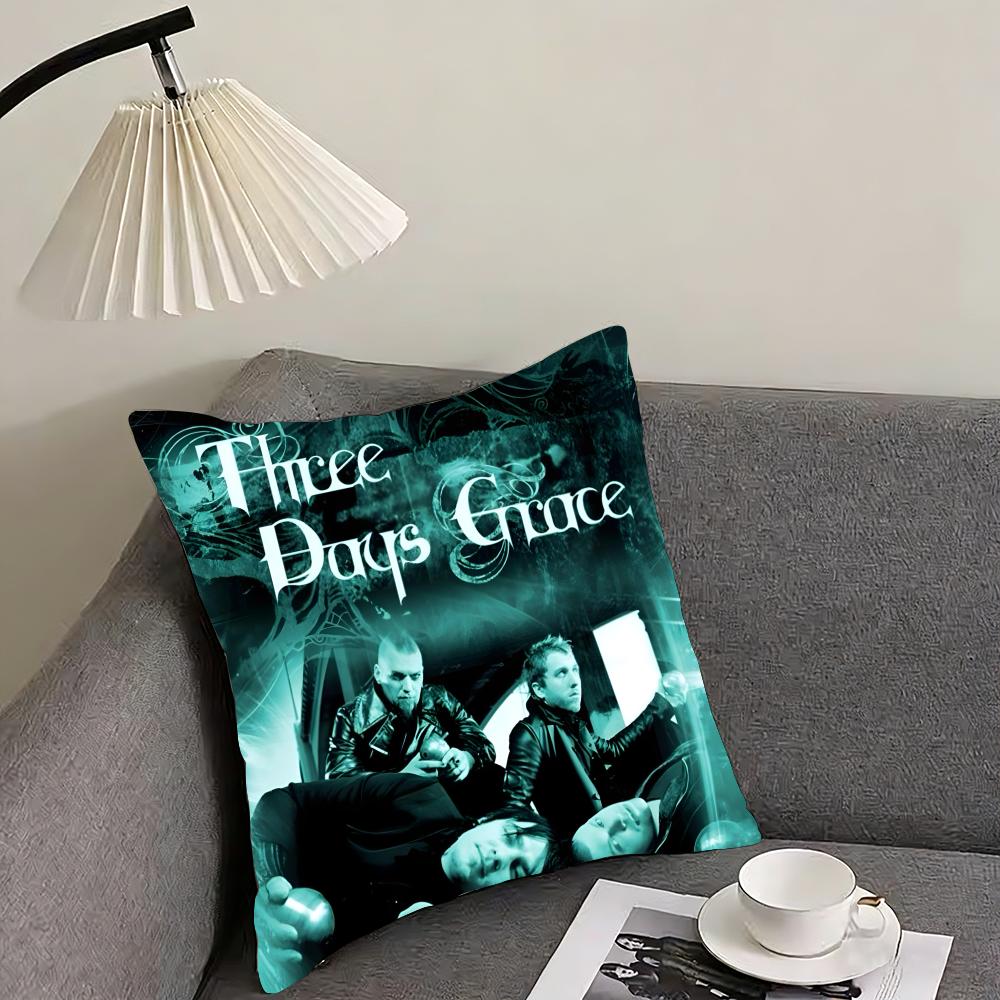 TThree Days GraceE Band Cushion Cover Pillowcase Ultra Soft Skin Friendly Fabric Cloud Like Comfort Concealed Zipper