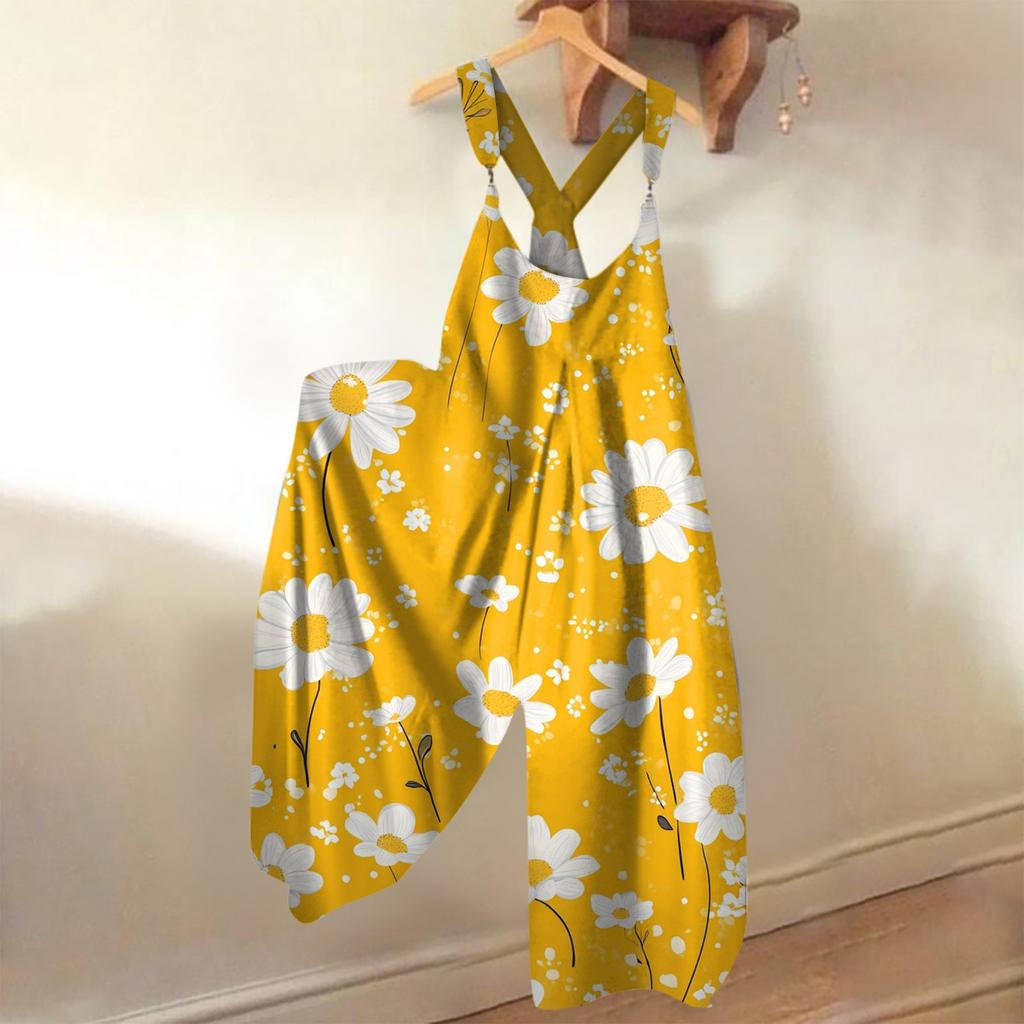 Women's Loose Casual One-piece Summer Floral Print Jumpsuit