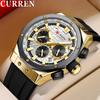 8464 Men's Quartz Watch Calendar Fashion Multifunctional Waterproof Silicone Luminous Casual Business Watches Sports Male Wristwatch