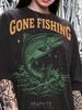 Gone Fishing Salmon Trout Fisherman Fishing Lover Comfort Colors® Tshirt, Outdoors Nature Wildlife Vintage Retro Graphic Tees,