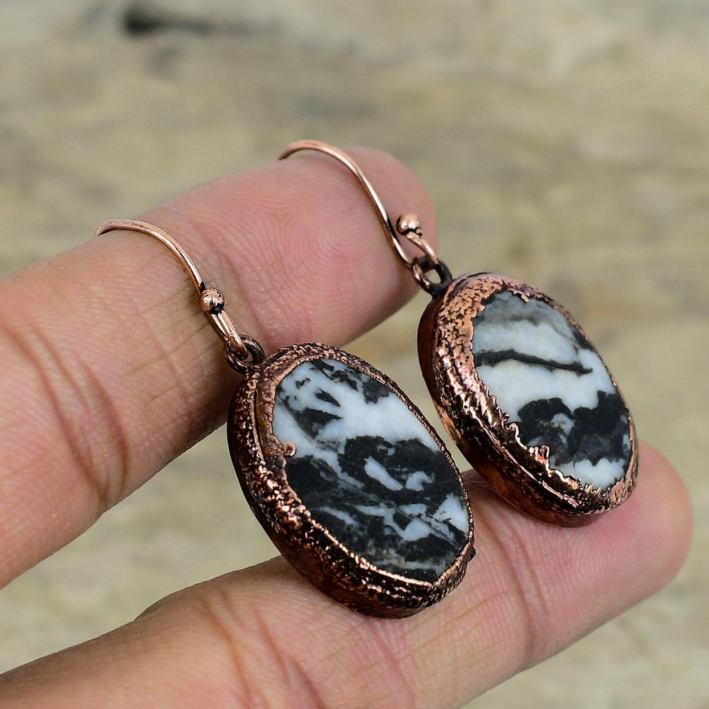 Серьги из бирюзы белого буйвола, медные серьги с гальванопластикой, ювелирные изделия ручной работы, серьги из настоящих драгоценных камней, потрясающие медные украшения, подарки на помолвку