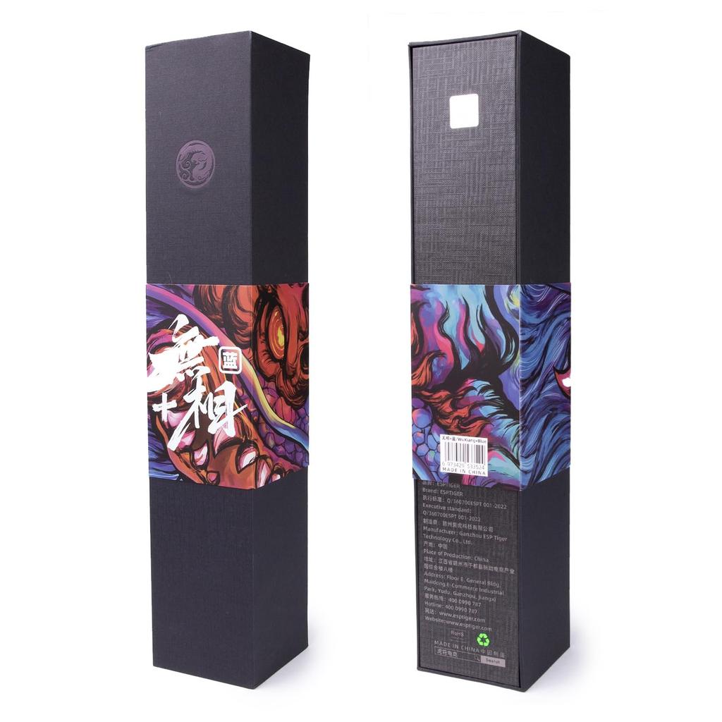 Игровой коврик для мыши EsportsTiger WuXiang Blue с поверхностью, обработанной радужным покрытием, резиновой основой и плавной оптимизацией, большого размера (400мм x 480мм)