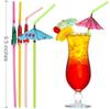 50 Pcs Cocktail Umbrella Drinking Straw Assorted Party/BBQ/Hawaiian Theme Straws