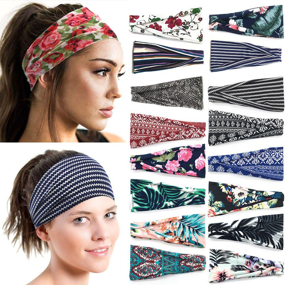 Scrunchy Hairband Sweat Absorbing Running Head Wrap Elastic Turban Women Headbands Sport Bandana