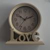 Modern Simple Design Plastic Silent Sweep Second Alarm Desk Clock love Plastic Clock with Display Quartz Motive Type