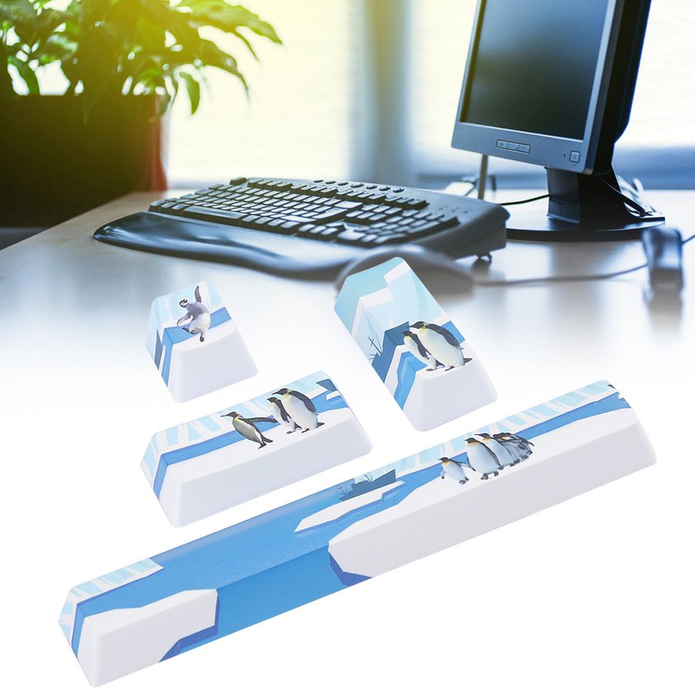 Набор колпачков для клавиш с узором пингвинов, колпачок клавиши Enter для механической клавиатуры(Пингвины