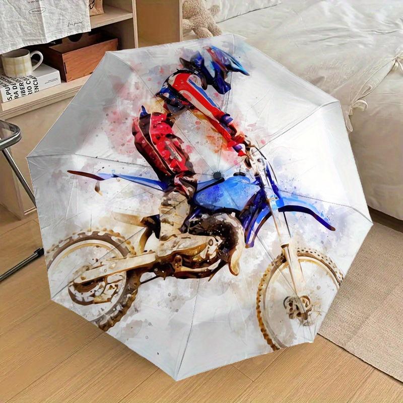 1pc Motorcycle, Rider Themed High-quality Umbrella,Automatic Opening and Closing Umbrella,Multi-functional Umbrella G0811134