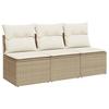 VidaXL Canapé de Jardin avec Coussins 3 Places, Siège avec Housse, Meuble de Terrasse Patio Balcon Extérieur, Beige Résine 366077