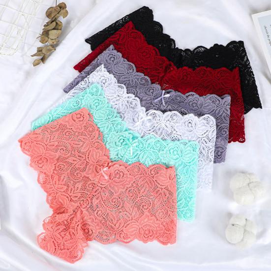 Women's Panties Floral Lace Low Waist Briefs Stretchy Sexy Breathable Underpants for Girls Daily Wear And Sleep