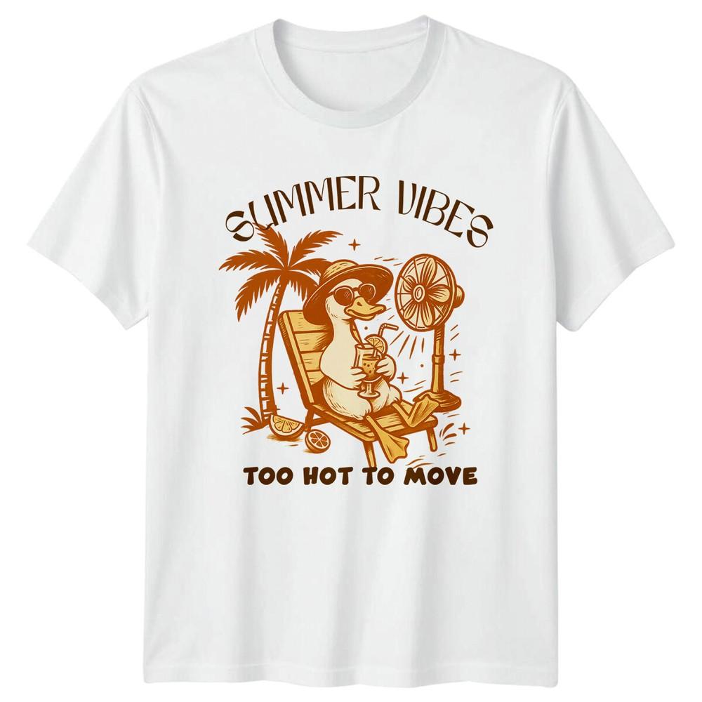 Summer Vibes Too Hot To Move Retro Duck Beach TShirt